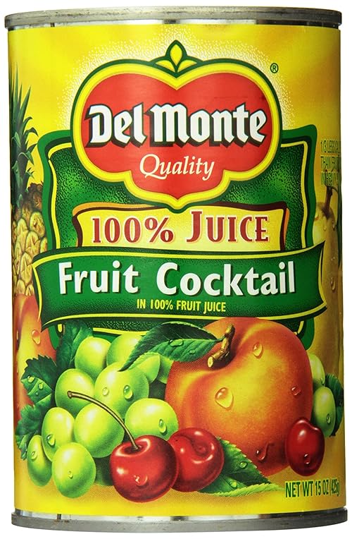 Del Monte Canned Fruit Cocktail in 100% Fresh Juice, 15 Ounce (Pack of 6)