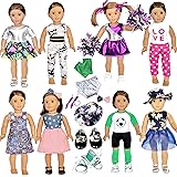 20 Pcs American Doll Clothes and Accessories fit American 18 inch Girl Dolls - Including 8 Complete Set Toys Doll Outfits and