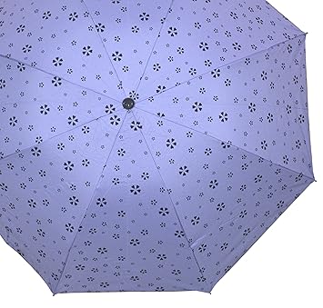 EPIC Flower Print Purple Umbrella : Three Folding Anti-UV Protection Umbrella, Dome Shape Sun Rain Umbrella for Women and Girls, Pack of 1 (Purple)