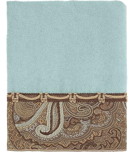 Avanti Linens Deco Shell Hand Towel Set - Ivory Embroidered Velour Towel With Rope Trim, 3-Piece