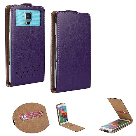 Handy Hülle für - Mobistel Cynus T6 / T8 - Flip Tasche mit Kreditkartenfach - Flip Nano M Lila