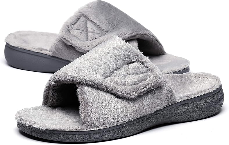 SOLLBEAM Plantar Fasciitis Slippers with Arch Support Orthotic Heel Pain Relax Sandals for Women 