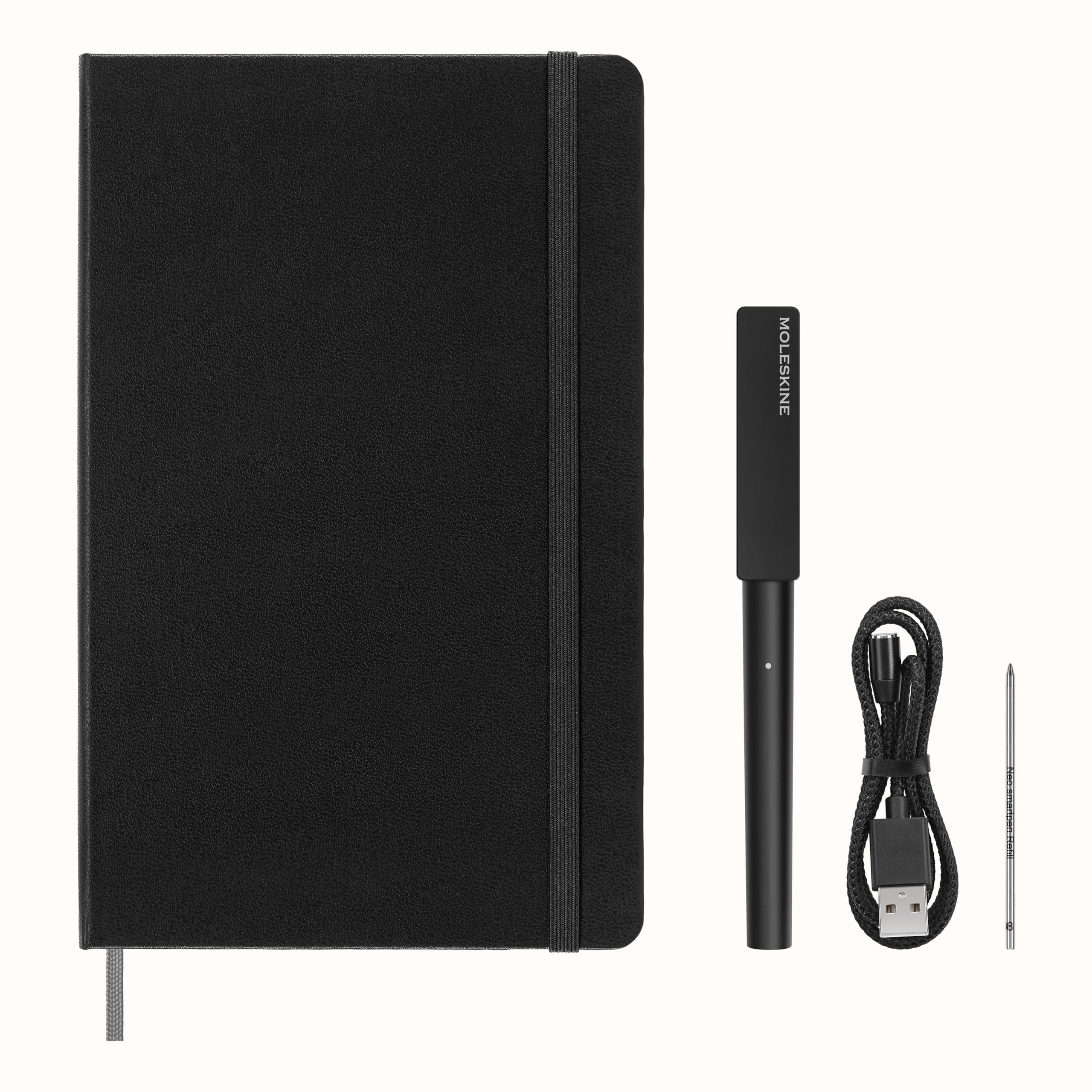 Moleskine Smart Writing Set, Smart Notebook With Smart Pen Included, Moleskine Smart Notebook, Digital Notebook With Lined Pages, Large, 13x21 cm, Black — image 1