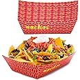 Nacho Trays - Disposable Paper Nacho Chip Trays for Concessions and Nacho Party (White - 100 Pack)