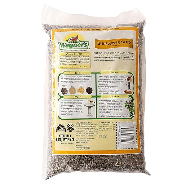 WAGNER’S 52023 BLACK OIL SUNFLOWER SEED WILD BIRD FOOD, 5-POUND BAG
