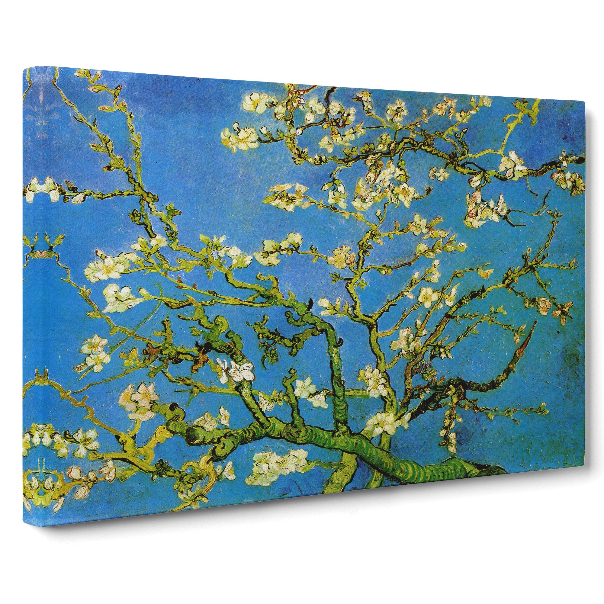 Vincent Van Gogh Blossoming Almond Branches No.1 Canvas Print | Gallery Wrapped 30mm Frame Wall Art | 20x14 inches | Ready to Hang | Impressionist Picture | Living Room Bedroom Lounge Office