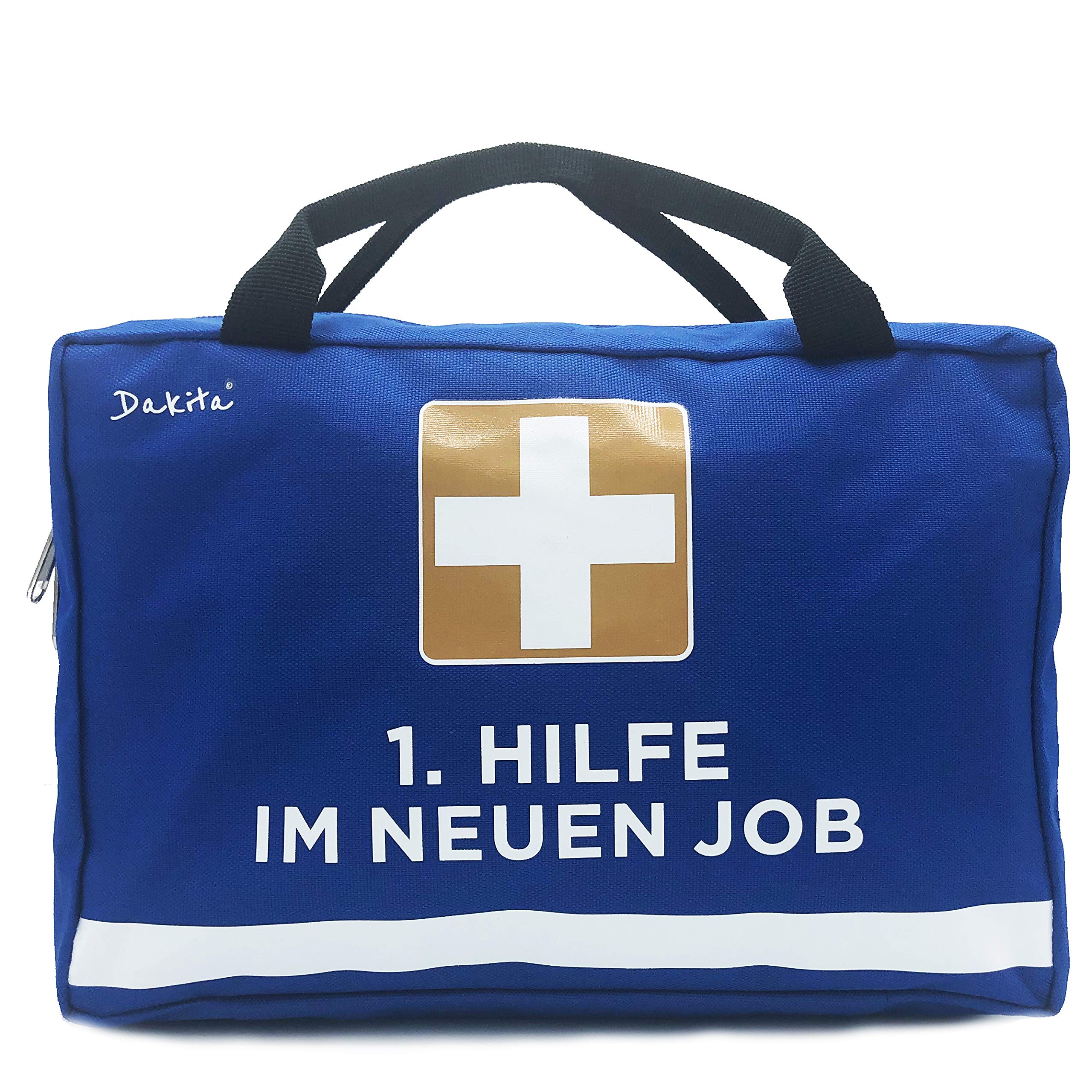 Dakita 1. Help bag for farewell to colleagues – 28 x 18 x 8 cm – Funny gift for a farewell gift for work colleagues (without contents, blue)