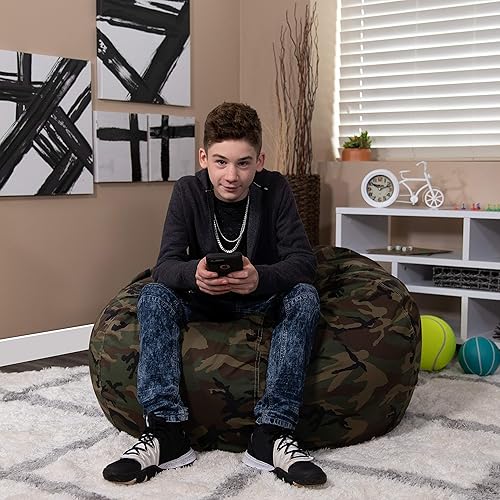 EMMA OLIVER Oversized Camouflage Bean Bag Chair for Kids and