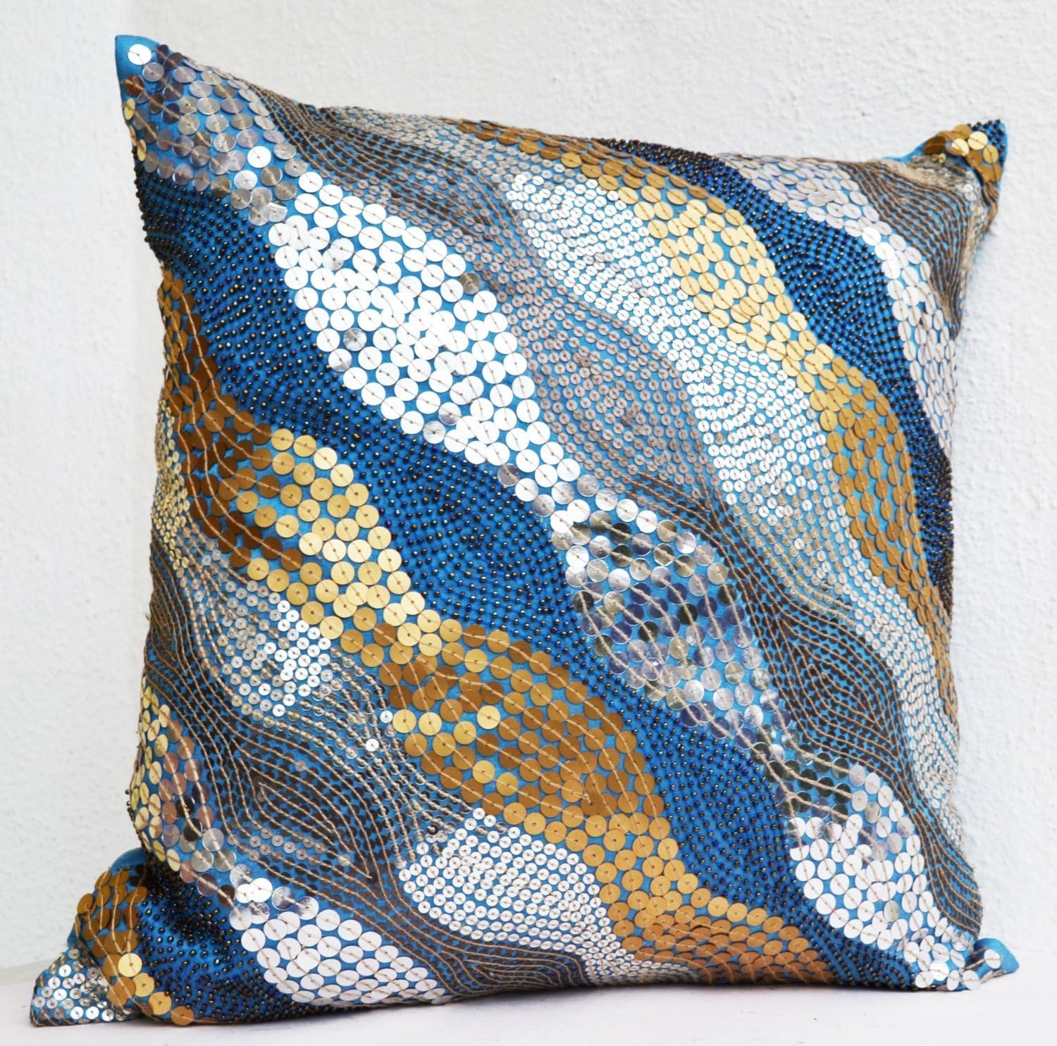 Amazon Com Amore Beaute Handmade Blue Throw Pillow Covers With