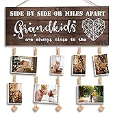 GEMTEND Grandma Gifts Nana Photo Holder, Gifts for Grandmother Present from Granddaughter and Grandson, Clips and Twine for Photo Hanging, Grandkids Photo Frame for The Best Grammy Ever Gift