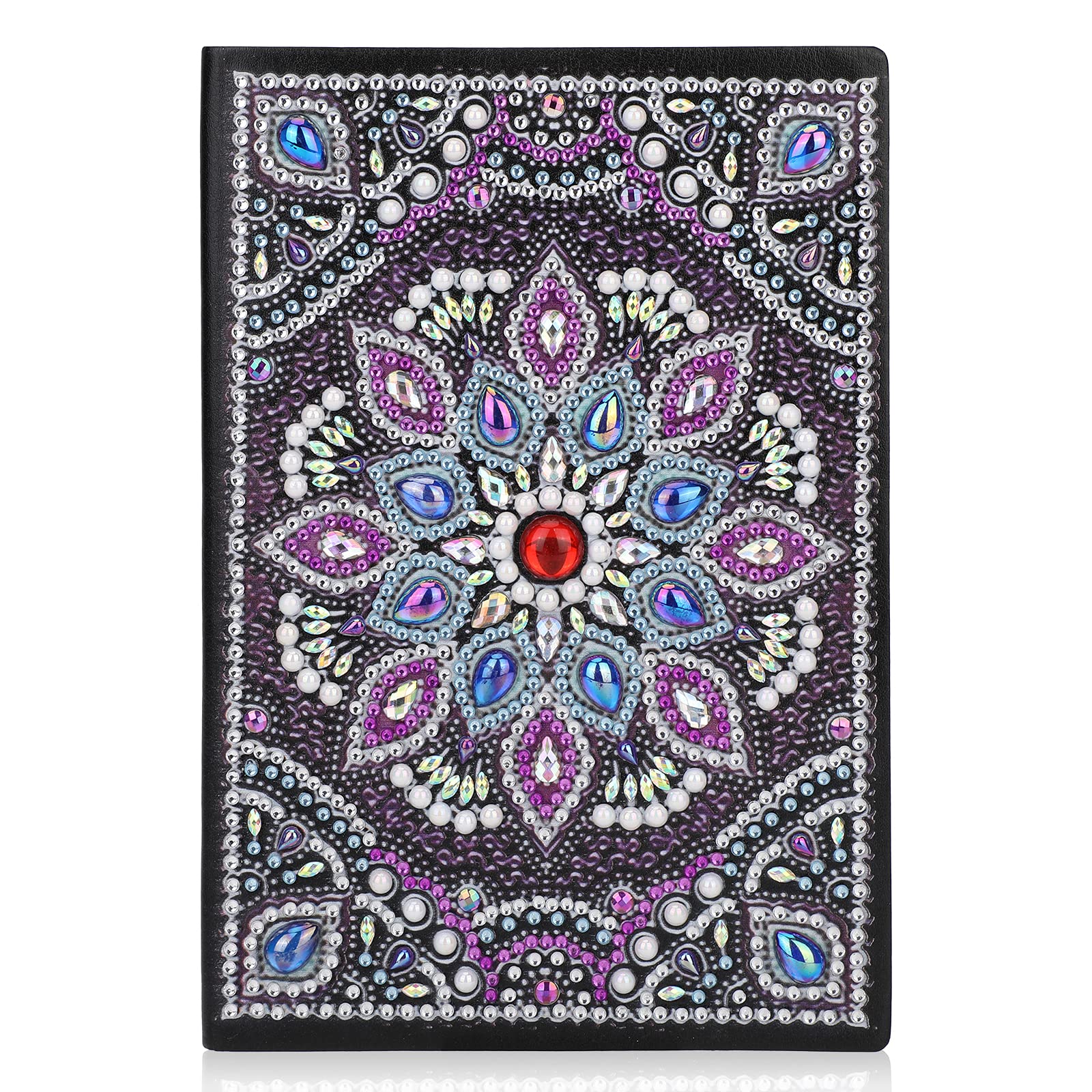 VETPW 5D DIY Mandala A5 Diamond Art Painting Notebook, Special Shaped Rhinestone DIY Diamond Embroidery Painting Leather Blank Journal Diary Book with Tools for Students Office School Supply
