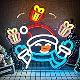Snowman Neon Sign for Wall Decor Christmas Neon Sign christmas Decoration Dimmable Christmas Neon Light for Bedroom Kids Room Living Room Gift Xmas Party