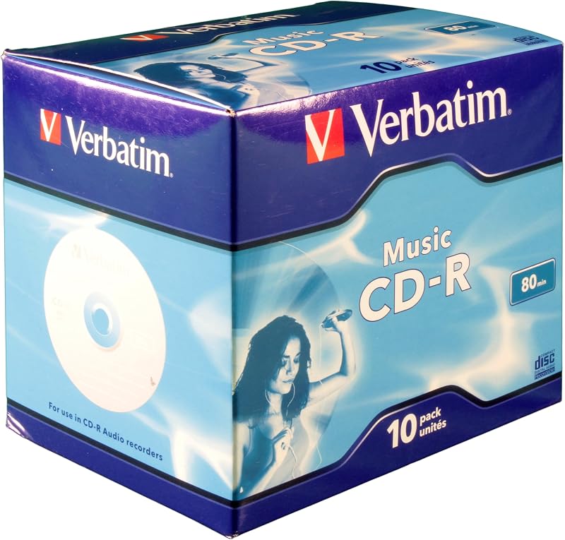 Verbatim 43365 CD-R 700MB 80min Music Audio Disc 10 Pack