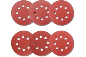 FRIMOONY 60Pcs Sanding Discs 5 Inch 8 Holes, 1000/800/600/400/320/240 Grit Sandpaper for Random Orbital Sander
