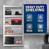 ZENO 5 Tier Garage Shelving Heavy Duty Metal Warehouse Racking 175KG Silver view 3
