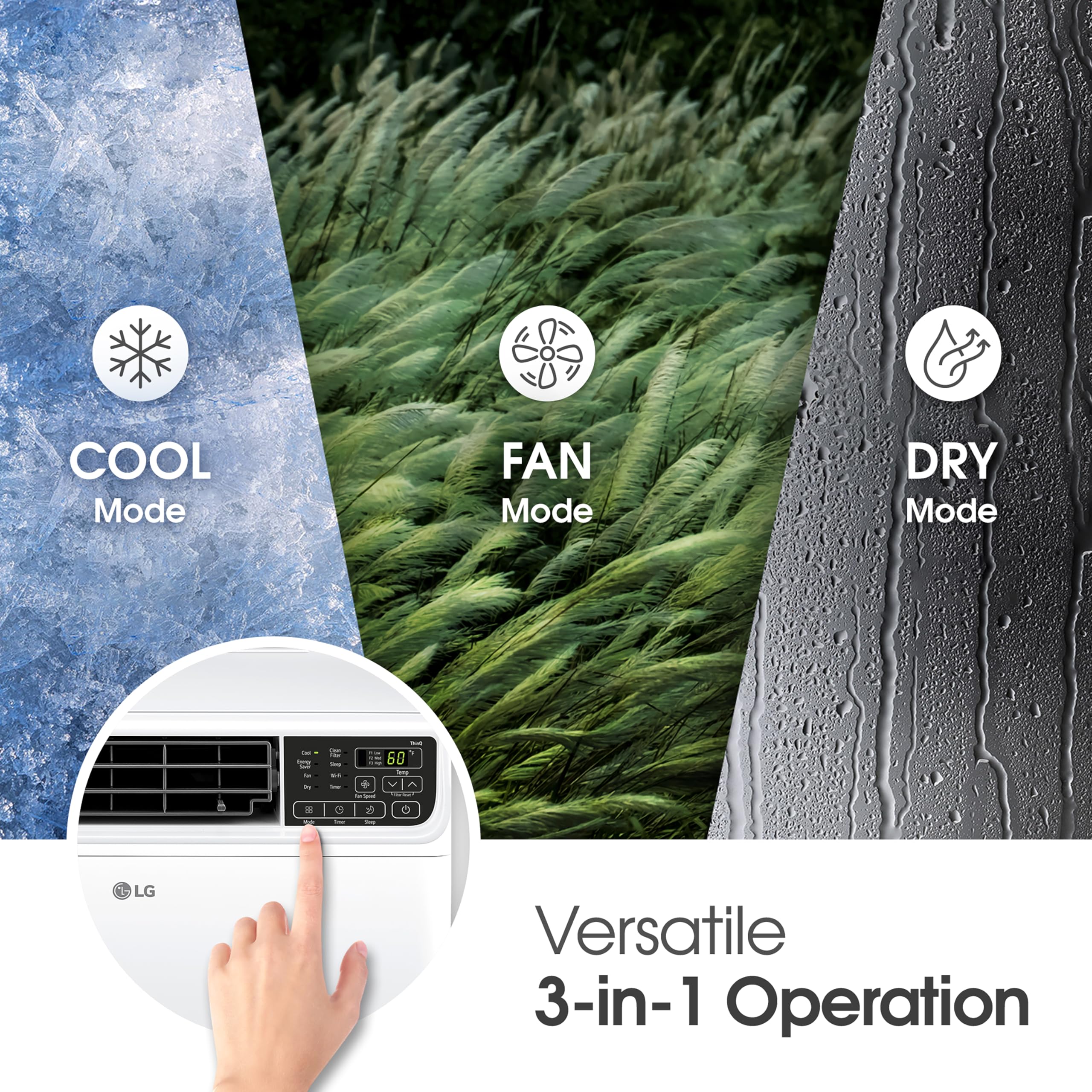 LG 14,000 BTU DUAL Inverter Smart Window Air Conditioner, 115V, Cools 700 Sq. Ft. for Bedroom, Living Room, Apartment, Quiet Operation, ENERGY STAR, works with LG ThinQ, Amazon Alexa and Hey Google