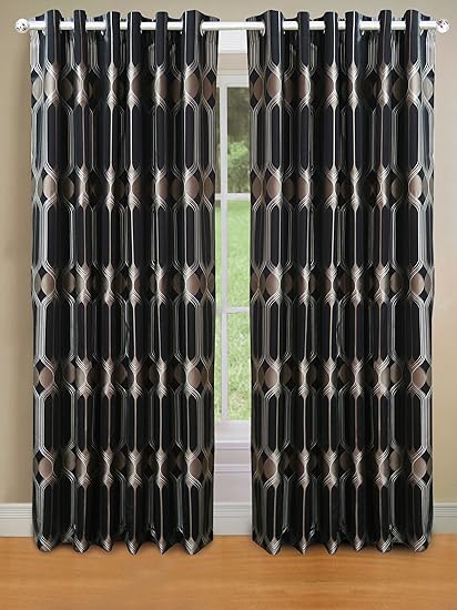Deco Lined Ready Made Curtains 90 X 90 229cm X 229cm In Black