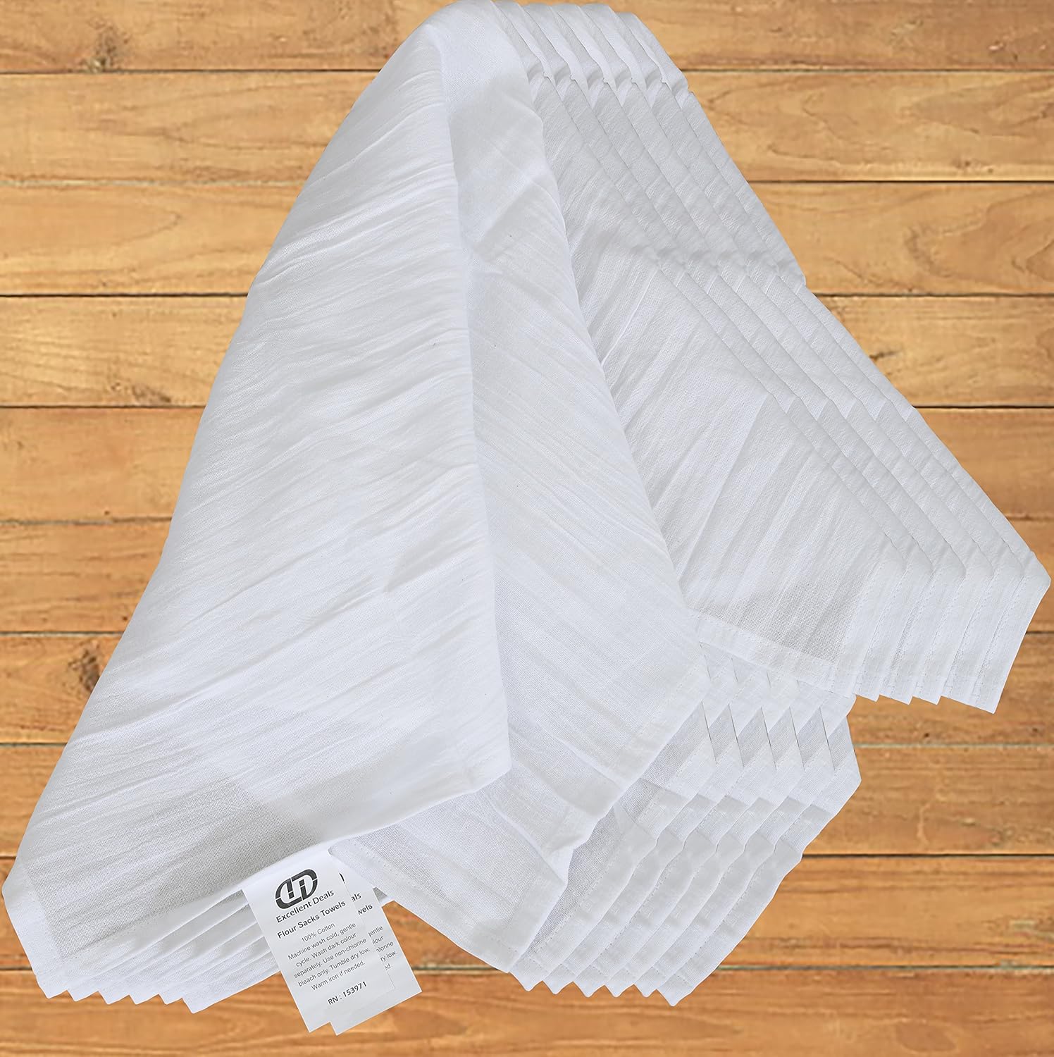 Flour Sack Kitchen Towels (White,12 Pack) 100% Cotton,28x28 Inch Cloth Napkin, Bread wrapper, Cheesecloth, Multi Purpose Kitchen Dish Towels,Bar Towels, Extremely Absorbent & Sturdy By Excellent Deals: Home & Kitchen