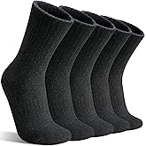 MOGGEI 5 Pairs Womens Merino Wool Socks Hiking Warm Winter Thick Thermal Crew Cozy Cabin Ladies Gift Comfy Boot Work Socks