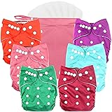 wegreeco Cloth Diapers 6 Pack with 6 Inserts & 1