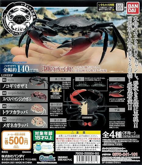 Amazon いきもの大図鑑 かに 全4種 フルコンプ ガチャガチャ カプセル玩具 おもちゃ