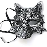 MasqStudio Black Wolf Mask Animal White Wolves Mask Masquerade Halloween Costume Cosplay Party mask