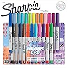 Sharpie Electro Pop Permanent Markers, Ultra Fine Point, Assorted Colors, 24 Count