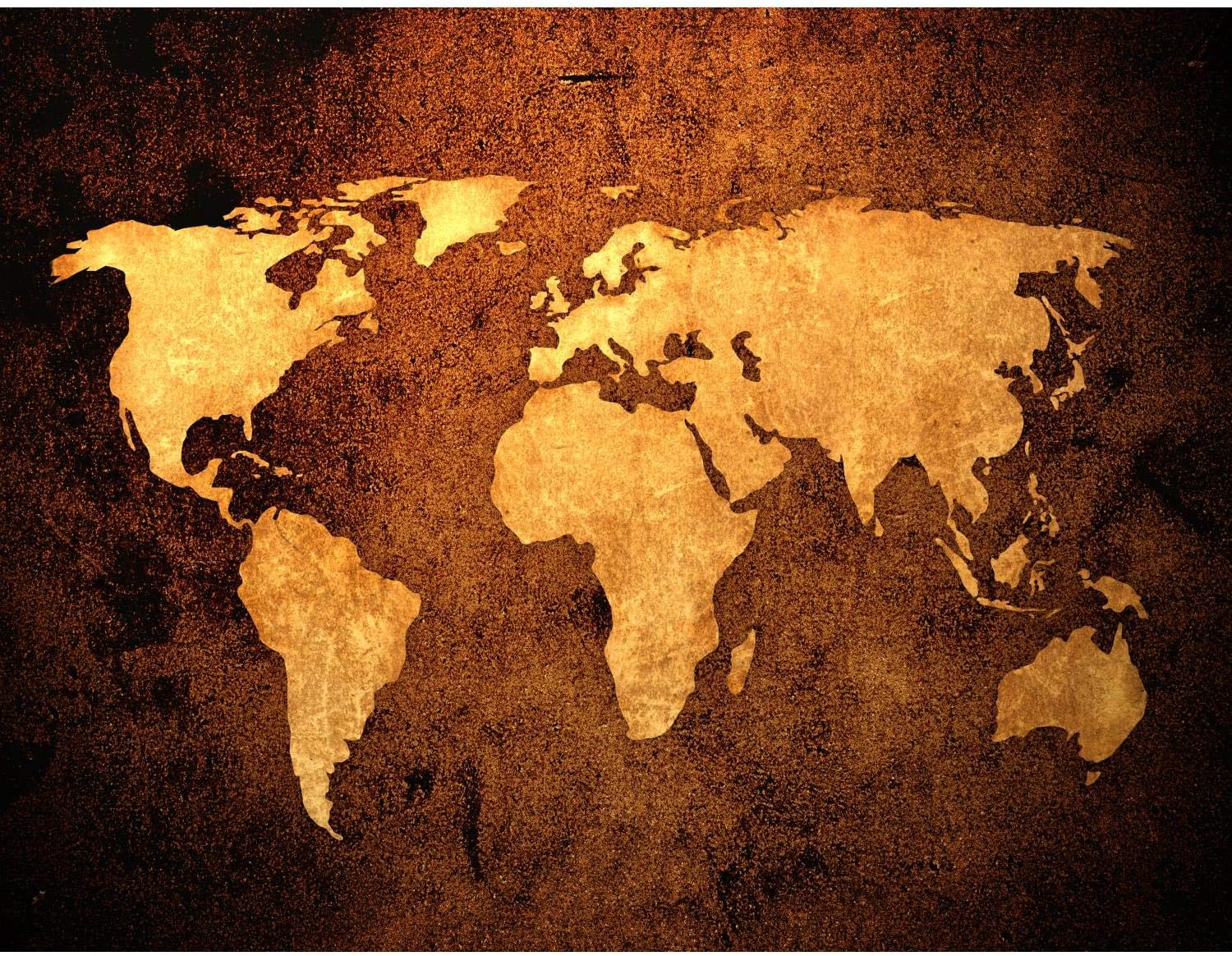 Runa Art Photo Wallpaper World map Antique 352 x 250 cm Non-Woven Wall Art XXL Moderne Living Room Bedroom Orange Brown 9015011c
