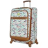 Lily Bloom Luggage 24" Expandable Design Pattern Suitcase With Spinner Wheels For Woman (24in, Totally Paw Some)