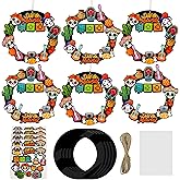 Cinrobiye 24Set Day of The Dead Wreath Craft Kit Dia De Los Muertos Hanging Ornament Kit DIY Sugar Skull Decoration for Halloween Party Favors Pinata Goodie Bag Fillers Holiday Home School Art Project