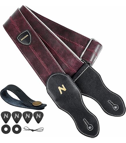 Correa Para Guitarra Con Cara De Perezoso - Negra, Ajustable Y De Alta Calidad