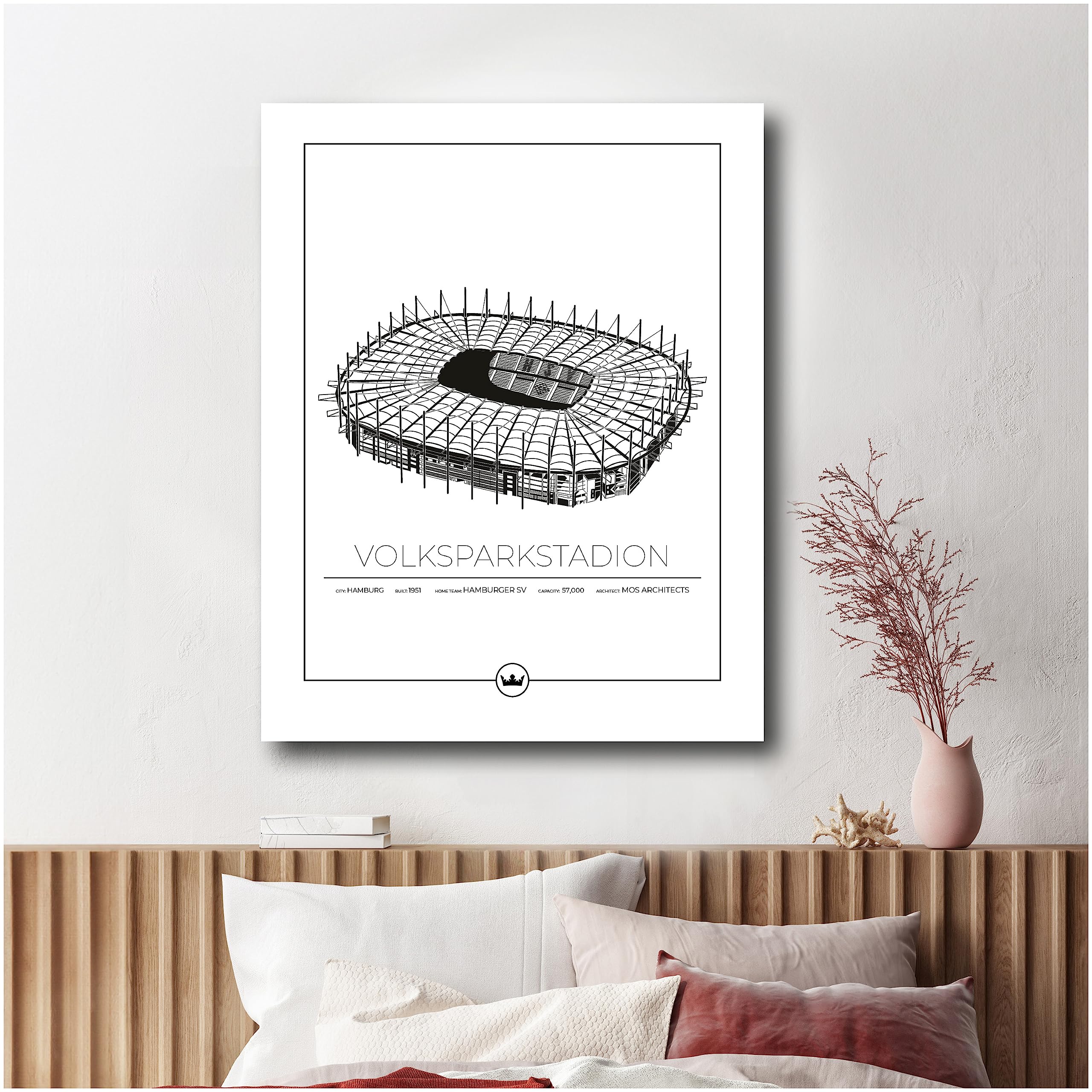 Sverigemotiv Football Stadium Wall Art Print - Bundesliga Football Teams Eintracht Frankfurt (Hamburger SV - Volksparksstadion, 50 x 70 cm) - Football Gifts Boys for Football Enthusiasts