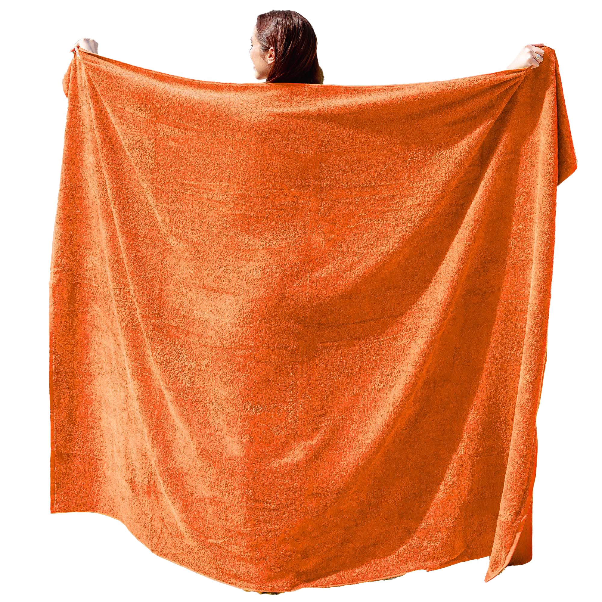 ADAMO XXL Oversize Beach & Bath Towel - 155 x 220 cm or 100 x 220 cm, Orange
