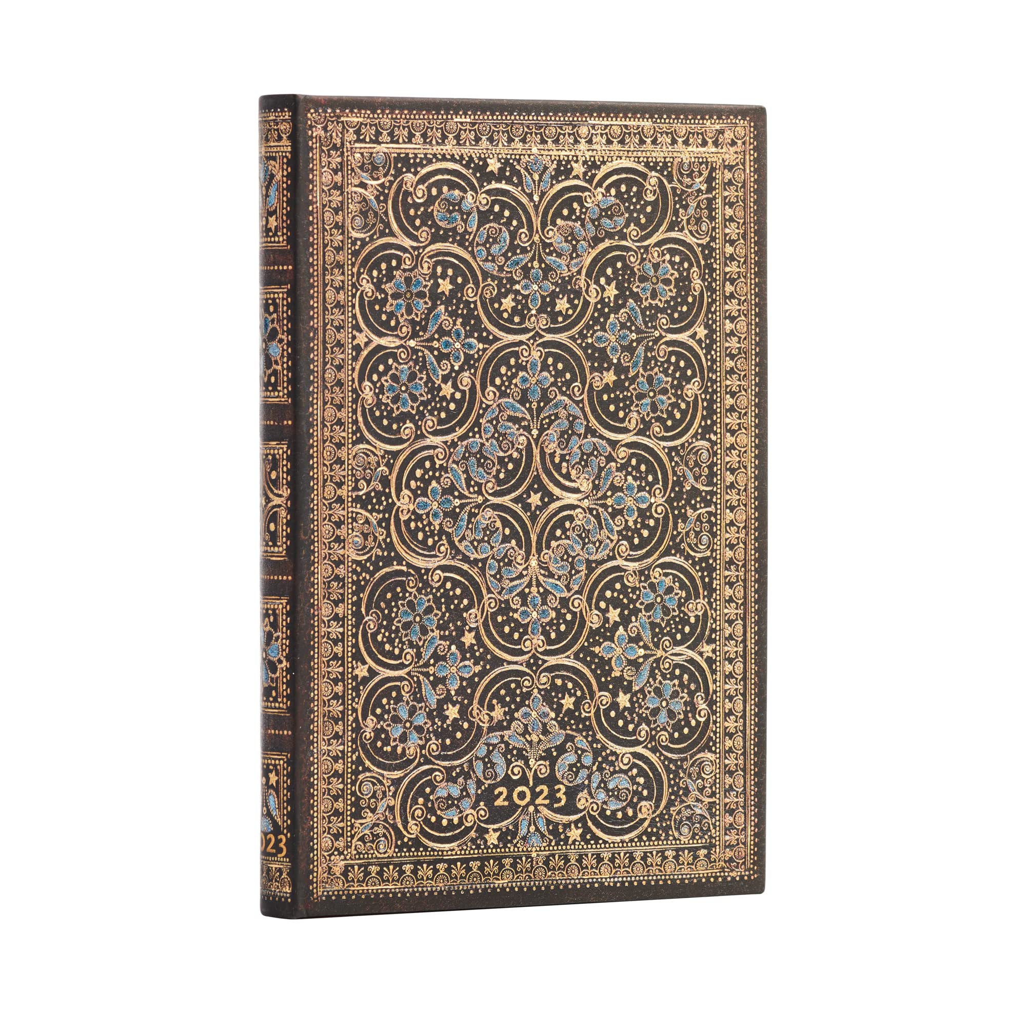 Paperblanks 12 months 2023 | chronicles | turquoise | horizontal | Mini (French)
