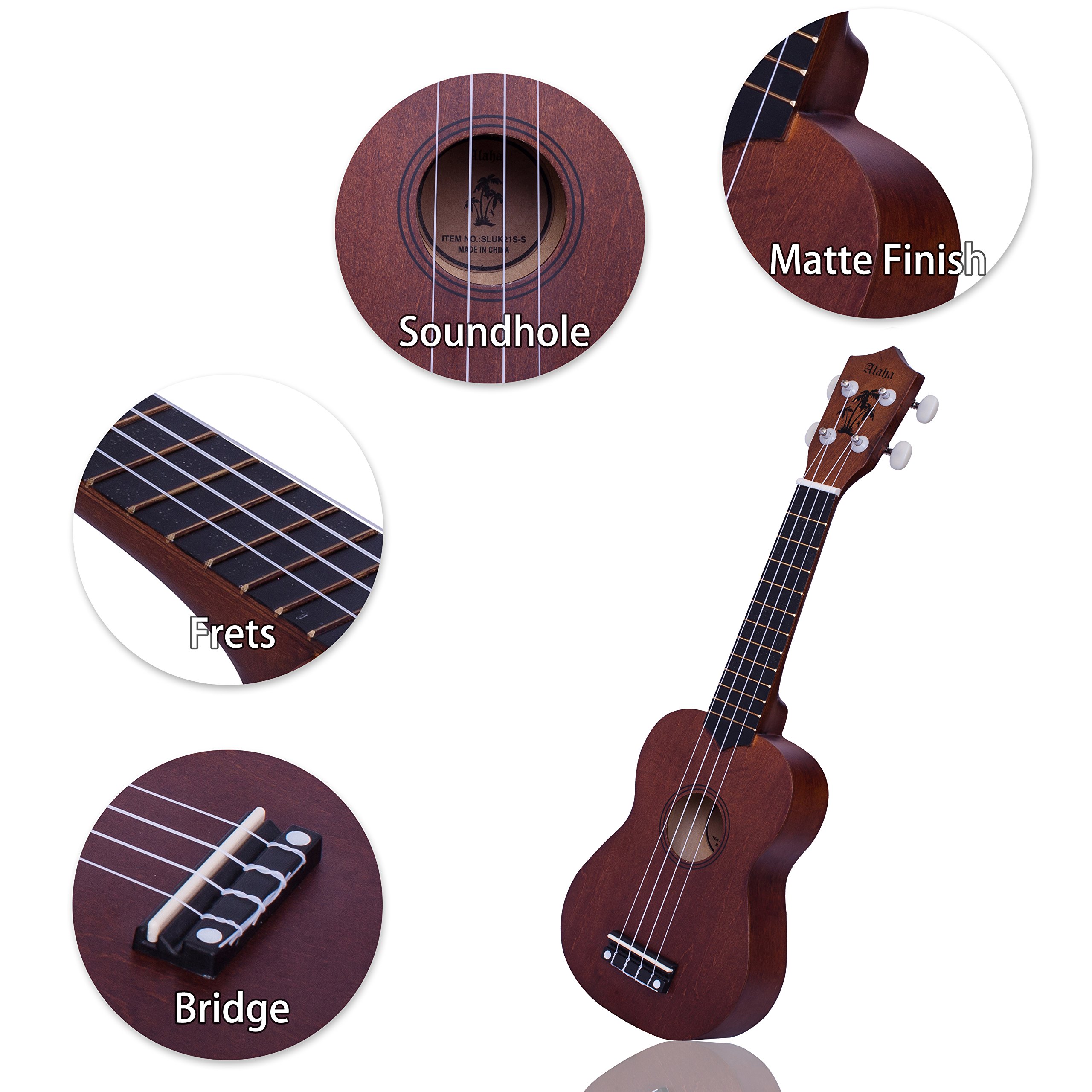 Ukulele soprano ukulele kids ukulele bundle starter guitar kid ukulele with extra new nylon strings uku strap ukulele case ukulele picks satin basswood ukulele
