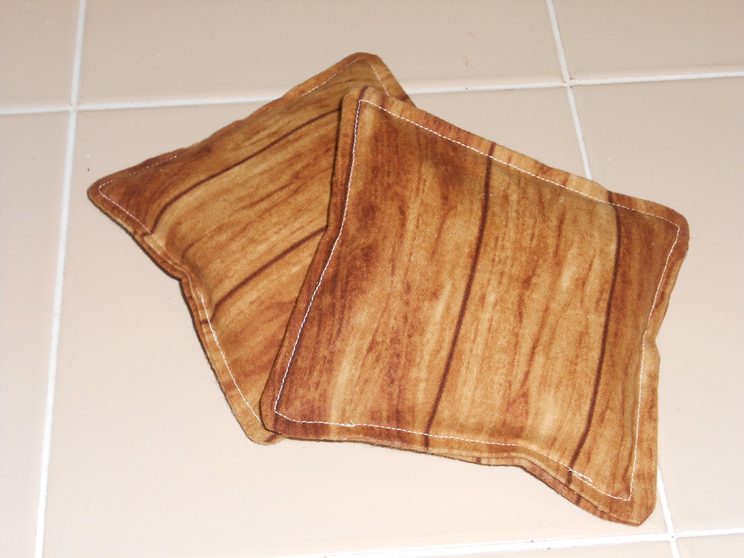 Set of 2 Hand Warmers Woodgrain Flannel Fabric Corn Bag Heating Pad Hot Therapy Cold Therapy Microwavable Reusable Cotton Eco Friendly Knee Head Hand Warmer Dog Walking Hiking Skating