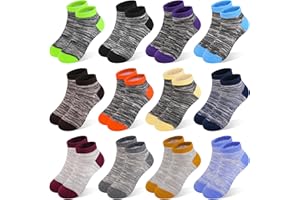 Boys Socks 12 Pairs, Toddler Athletic Ankle Socks Kids Low Cut Sport Socks for Ages 2-10