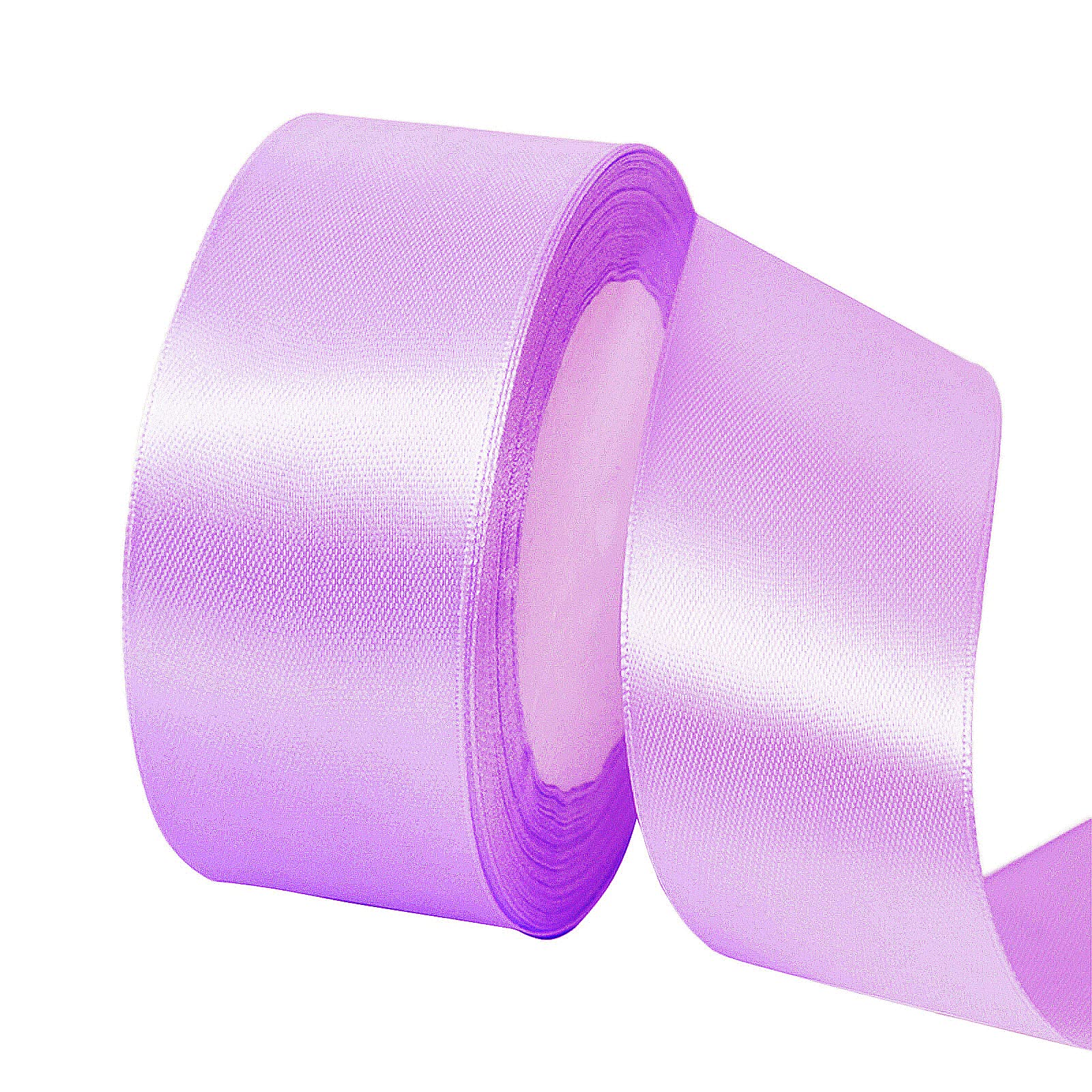 POPOYU 40mm Lavender Satin Ribbon, 23M 1.5Inch Wide Solid Polyester Fabric Double Sided Satin Decorative Ribbon for Gift Wrapping, Wedding, Floral & Xmas Presents Gift Party Decoratin Ribbons — image 1