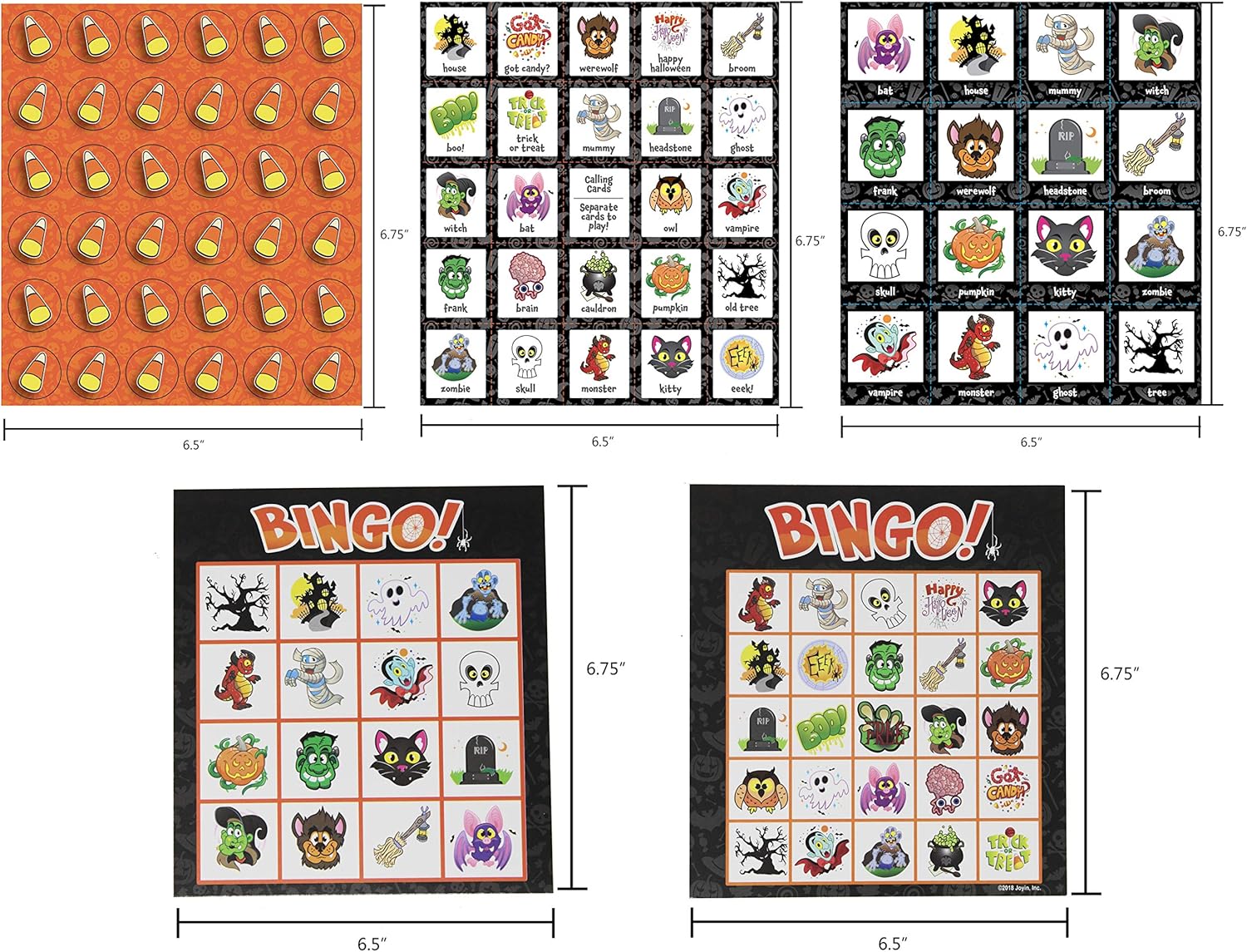 JOYIN 32 Halloween Bingo Game Cards (4x4 & 5x5) – 16 Players for Halloween Party Card Games, School Classroom Games, Trick or Treating, Halloween Party Favors Supplies, Family Activity: Toys & Games