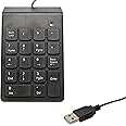 Connectland USB Numeric Keypad, USB 18 Key Number Numeric Keypad Keyboard for Laptop/Notebook PC Computer, Black (CL-USB-NUMS