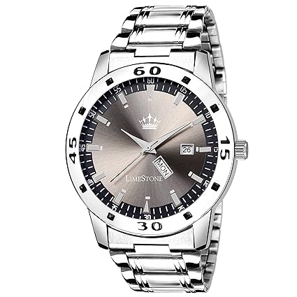 LimeStone Day and Date Functioning Magnum Wine Grey Analog Watch for Men/Boys - (LS2720)