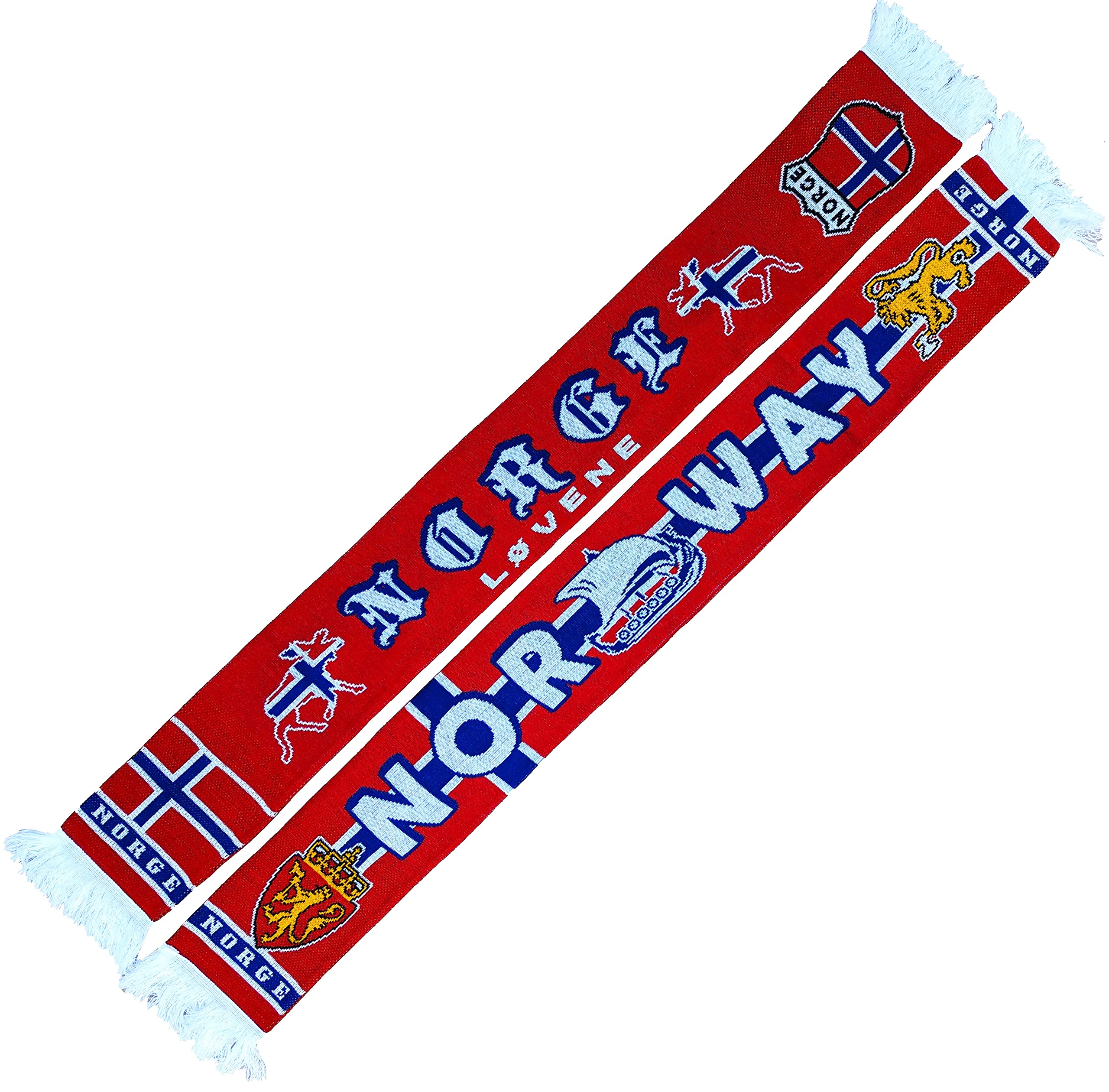 Generisch Norway, Norge, Norway Scarf (Knitted Scarf) for World Cup European Championship Football Scarf, Cult Scarf, Souvenir Scarf, Yellow, Blue