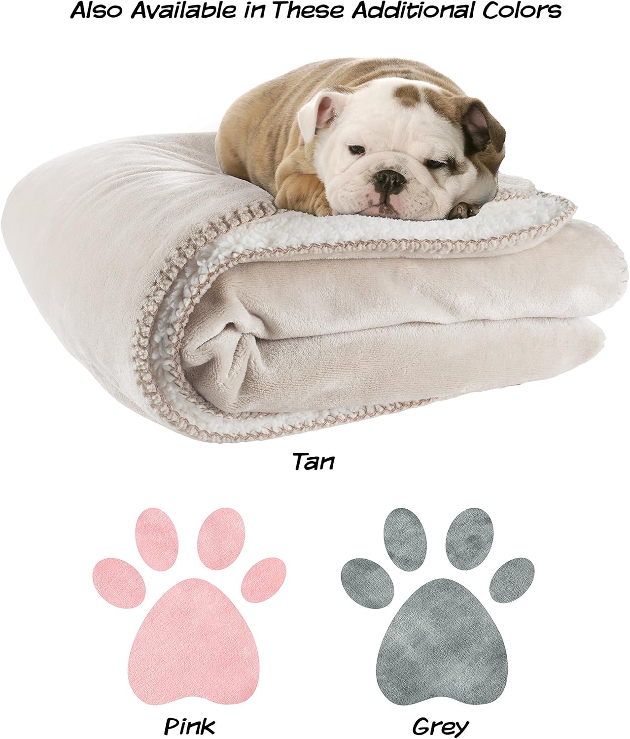 Waterproof Pet Blanket-50”x60” Soft Plush Throw Protects Couch, Chairs, Car, or Bed from Spills, Stains, or Pet Fur-Machine Washable by Petmaker (Tan) : Pet Supplies