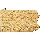 Totally Bamboo Destination Pennsylvania State Shaped Cutting Board, Charcuterie and Cheese Serving Board – Pennsylvania Gift for Home Décor or Everyday Kitchen Use