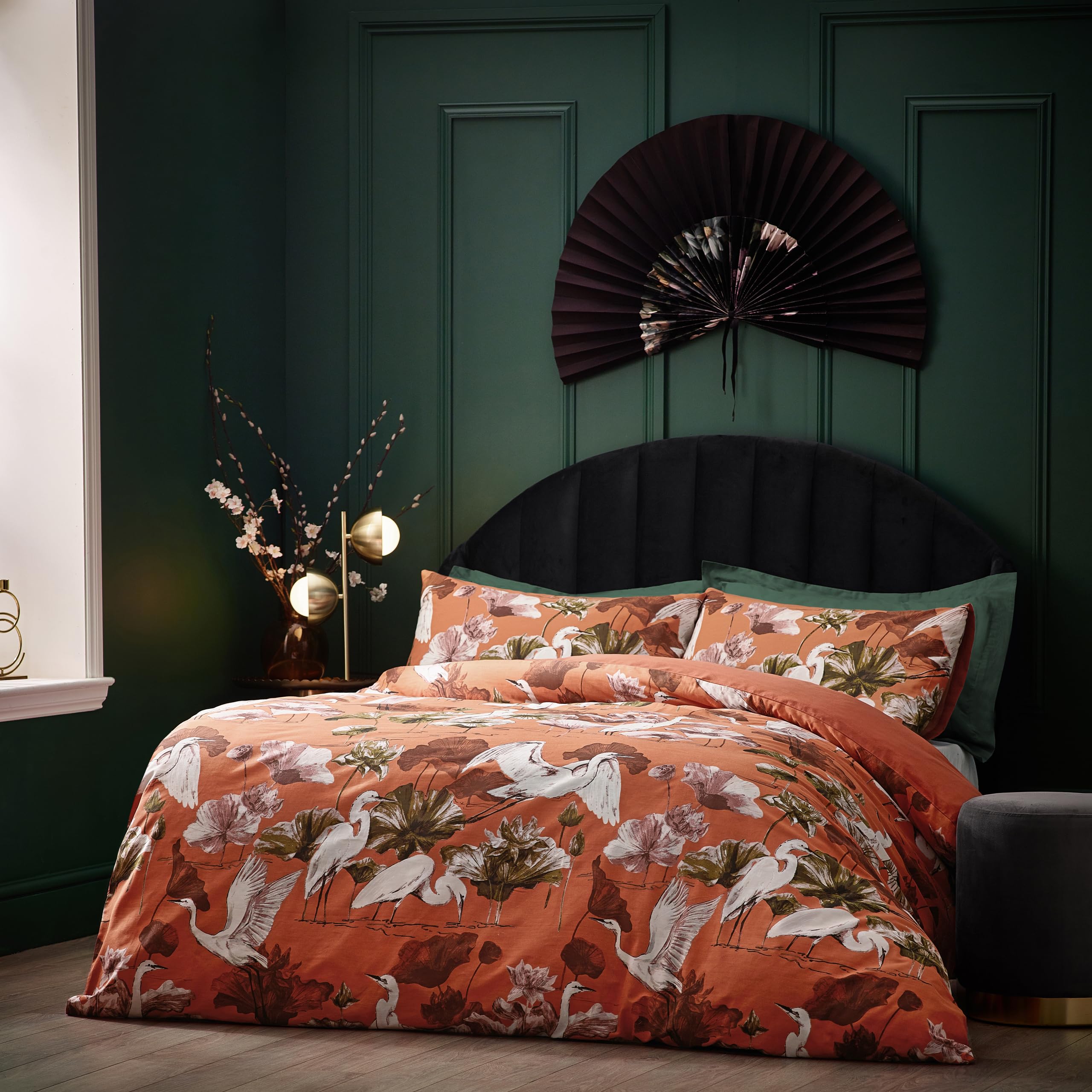 furn. Wylder Tropics Kushiro Duvet Cover Set - Super King - Coral