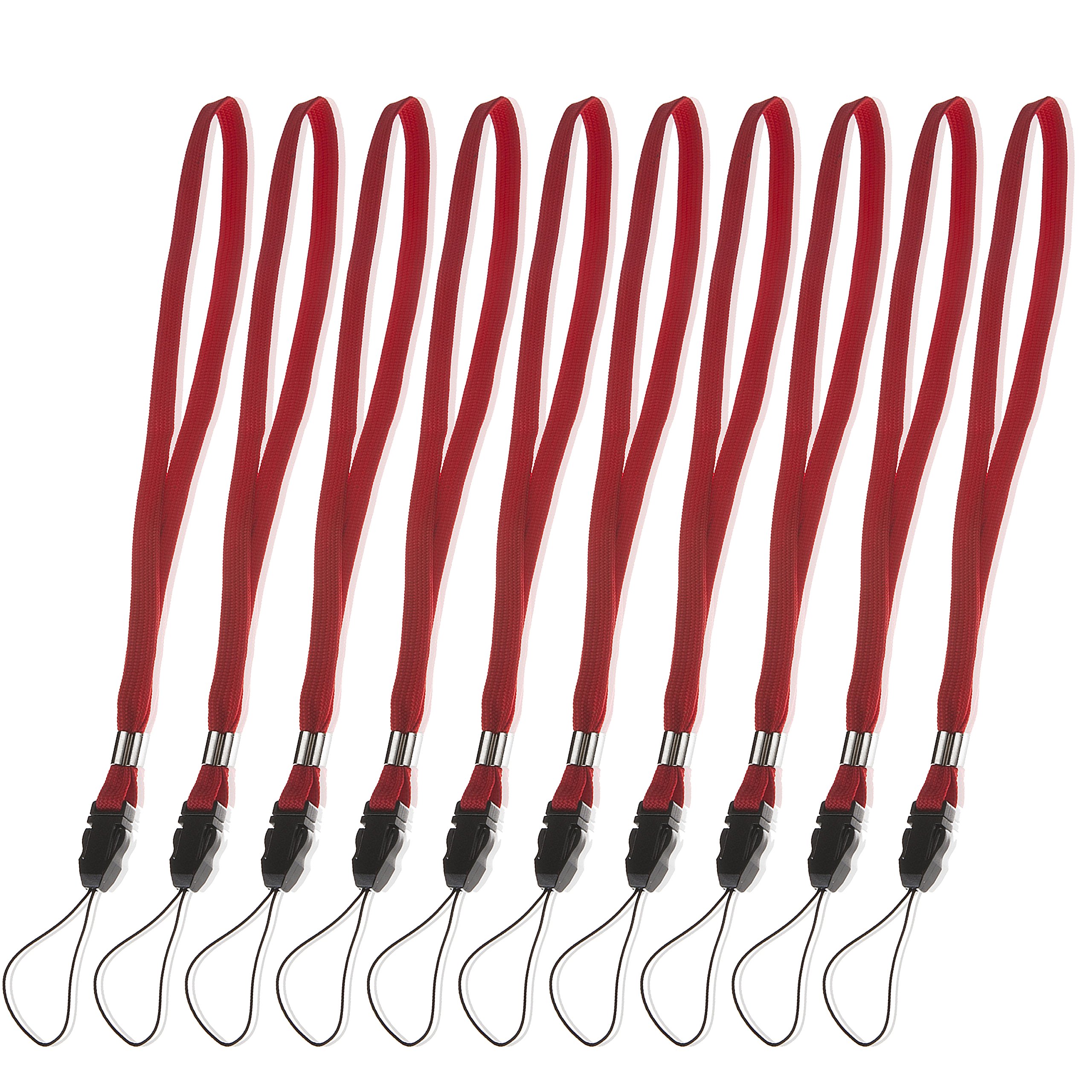 POPPSTAR 10x Wristband (colour red), Lanyard Hand Strap for Digital Camera, USB Stick, MP3 Player, Cell Phone, ActionCam, Smartphone and more