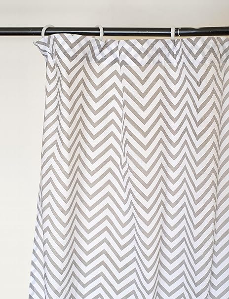 Buy V Living Chevron Print Cotton Voile Printed Sheer Drape Grey