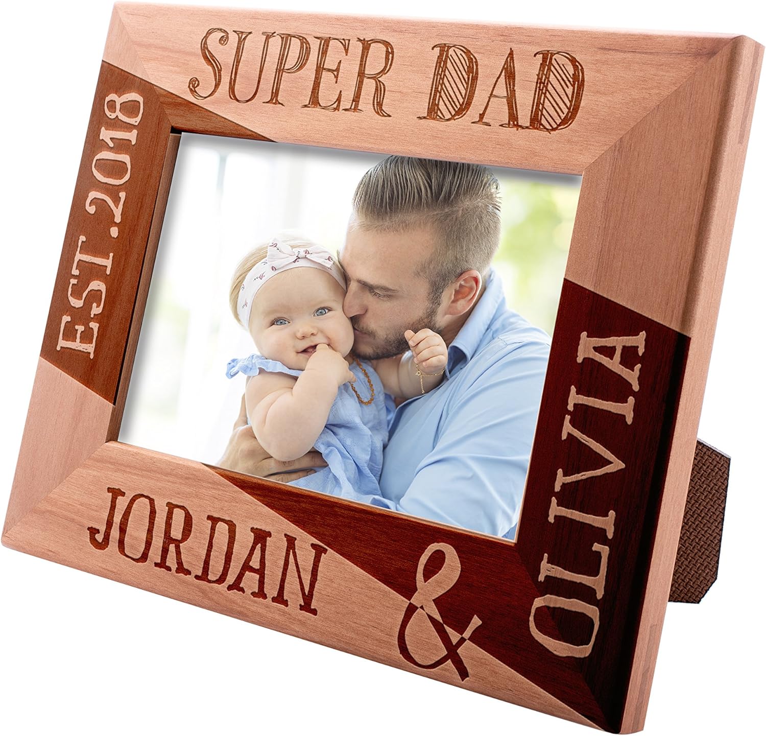 Personalized Picture Frame 4x6, Super Dad, Custom Engraved