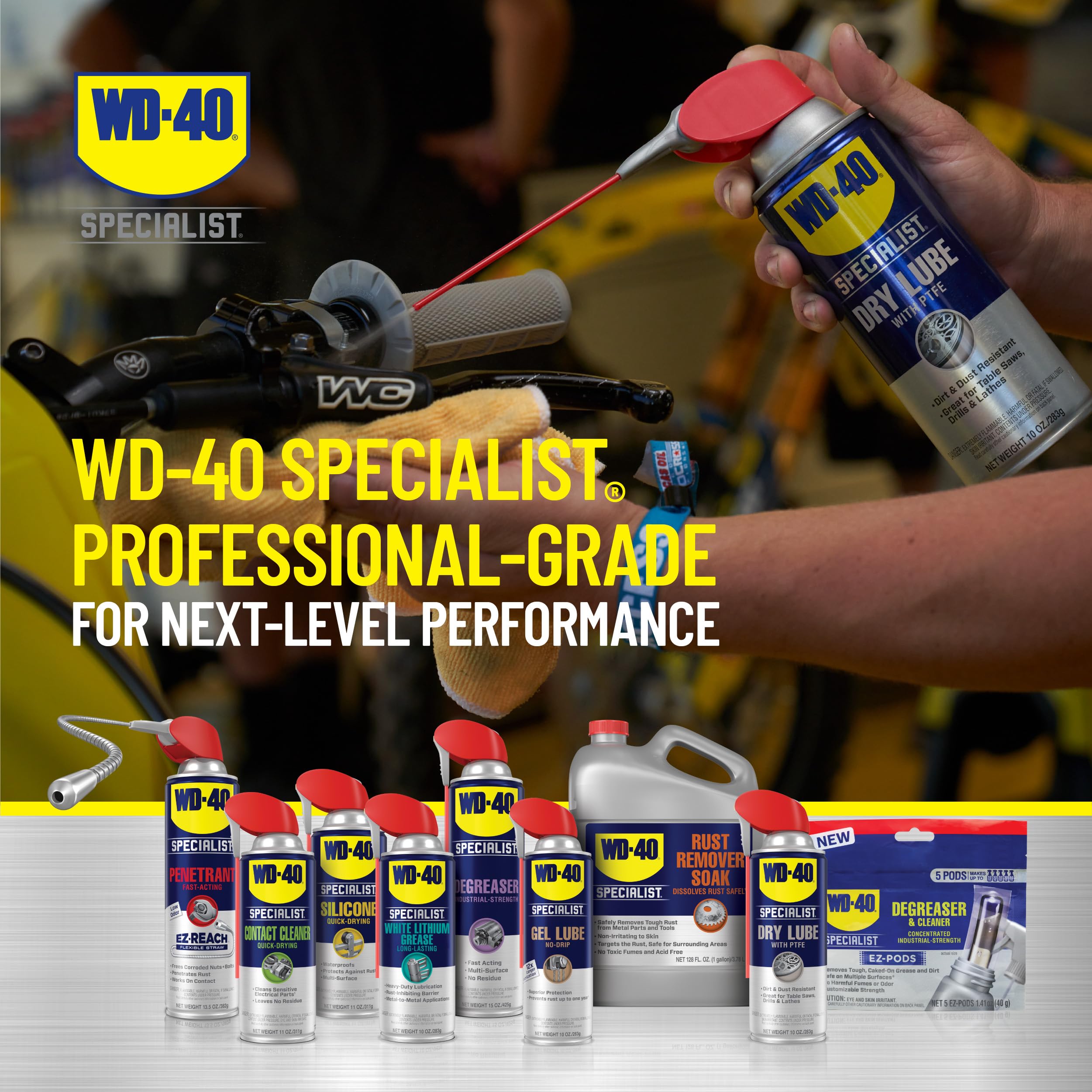WD-40 Specialist Dry Lube with SMART STRAW SPRAYS 2 WAYS, 10 OZ