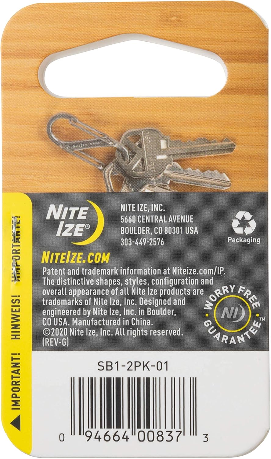 Nite Ize Size-1 S-Biner Dual Carabiner, Stainless-Steel, Black, 2-Pack: Home Improvement
